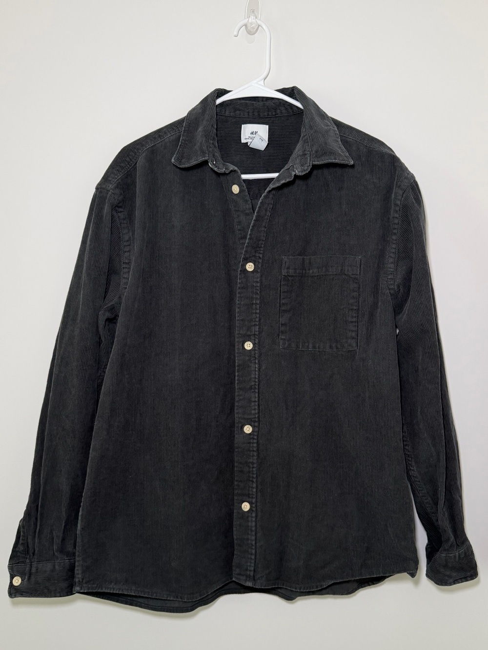 H&M Washed Gray Corduroy Shirt Jacket Men’s Medium